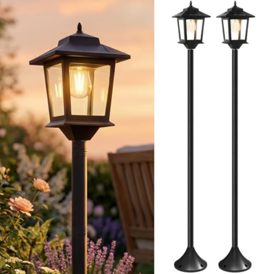 Outdoor Lighting Waterproof - 야외용 태양광 기둥 조명, 2개입 63인치