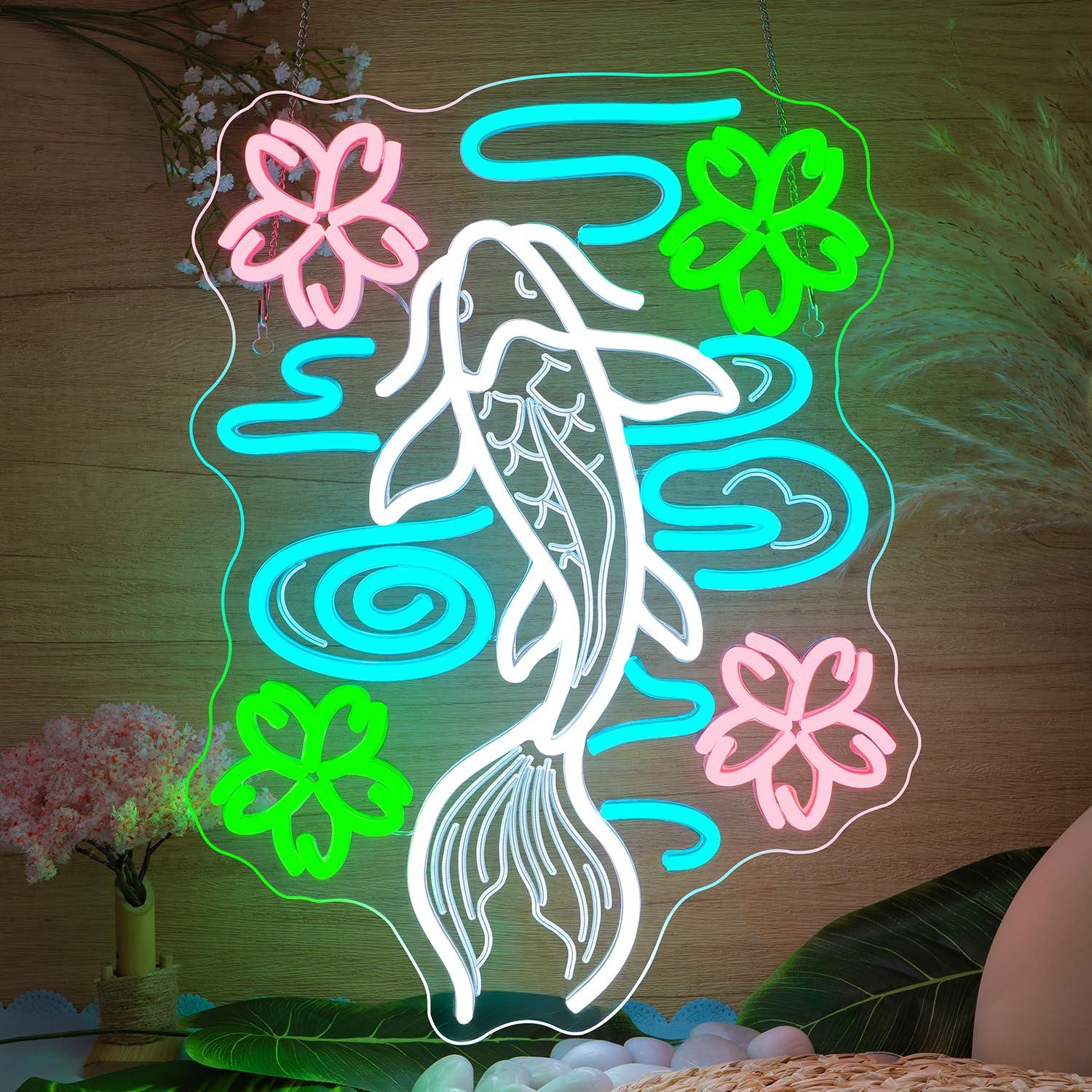 Outdoor Lighting Restaurant - 코이 물고기 모양의 네온사인, USB로 조절