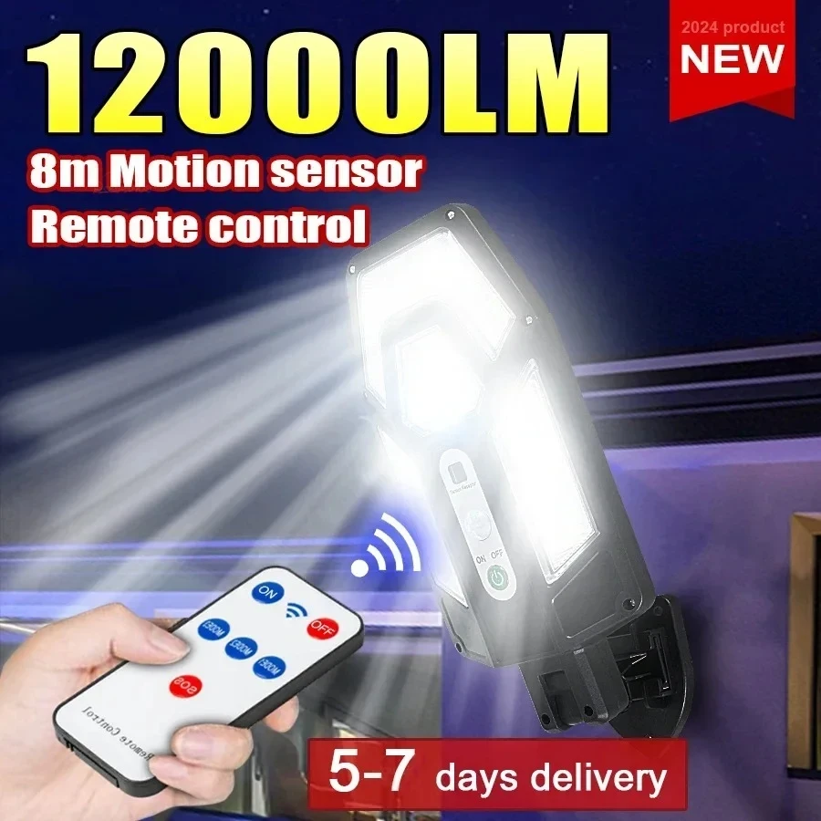 Outdoor Lighting For Gazebo - 12000LM 강력한 태양광 벽등 리모컨 포함