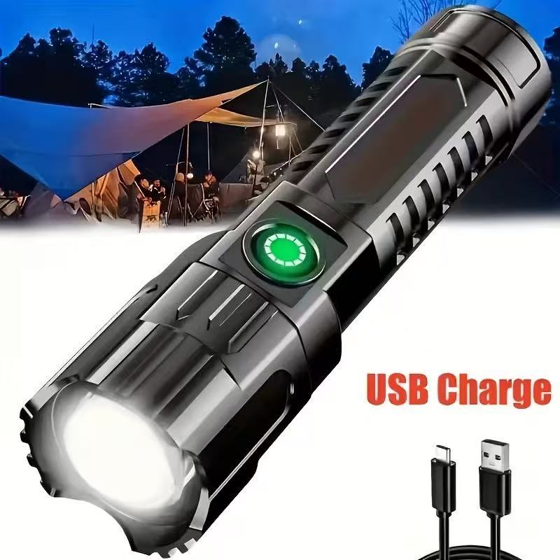 Outdoor Lighting Battery Powered - 새로운 고출력 LED 손전등 USB 충전식