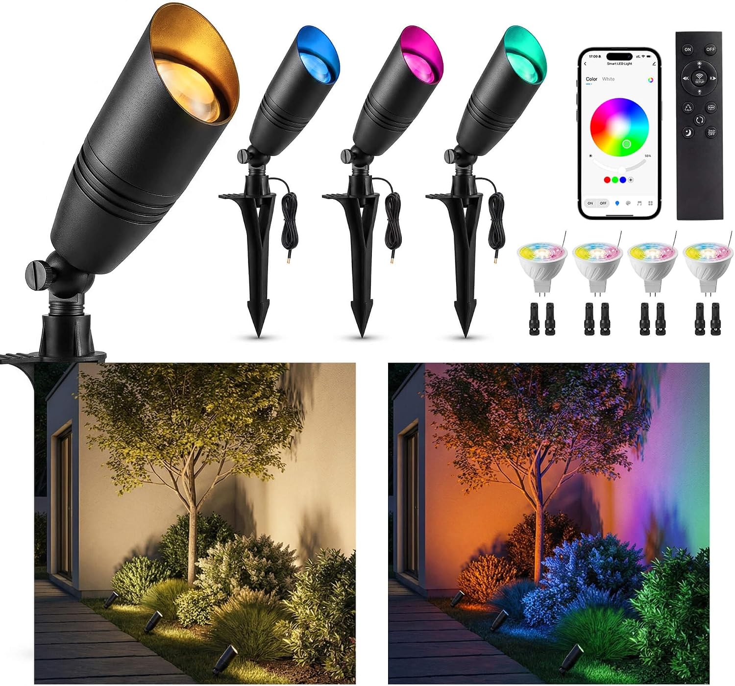 Outdoor Lighting Remote Control - 저전압 야외 RGBCW 조경 스포트라이트 12V