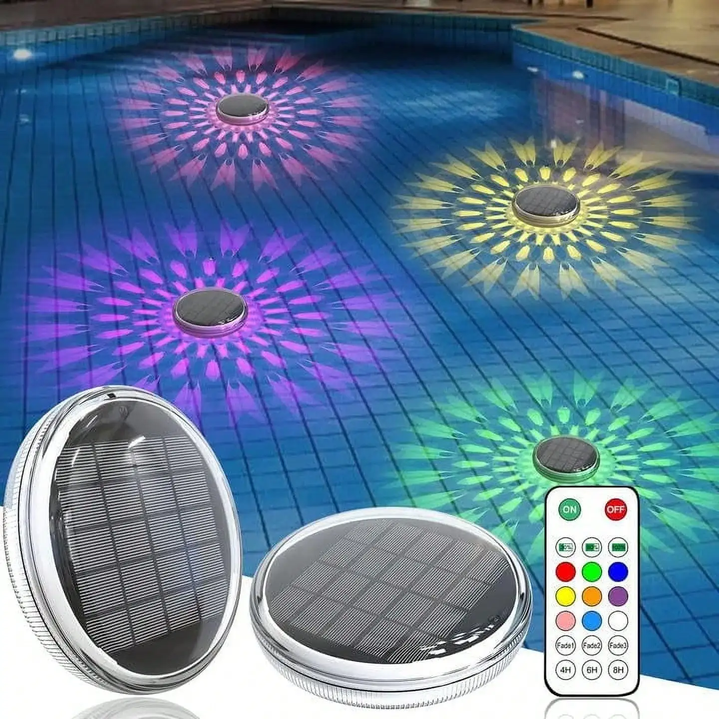 Pond Light Submersible - 태양광 충전식 수영장용 부유 조명, IP67
