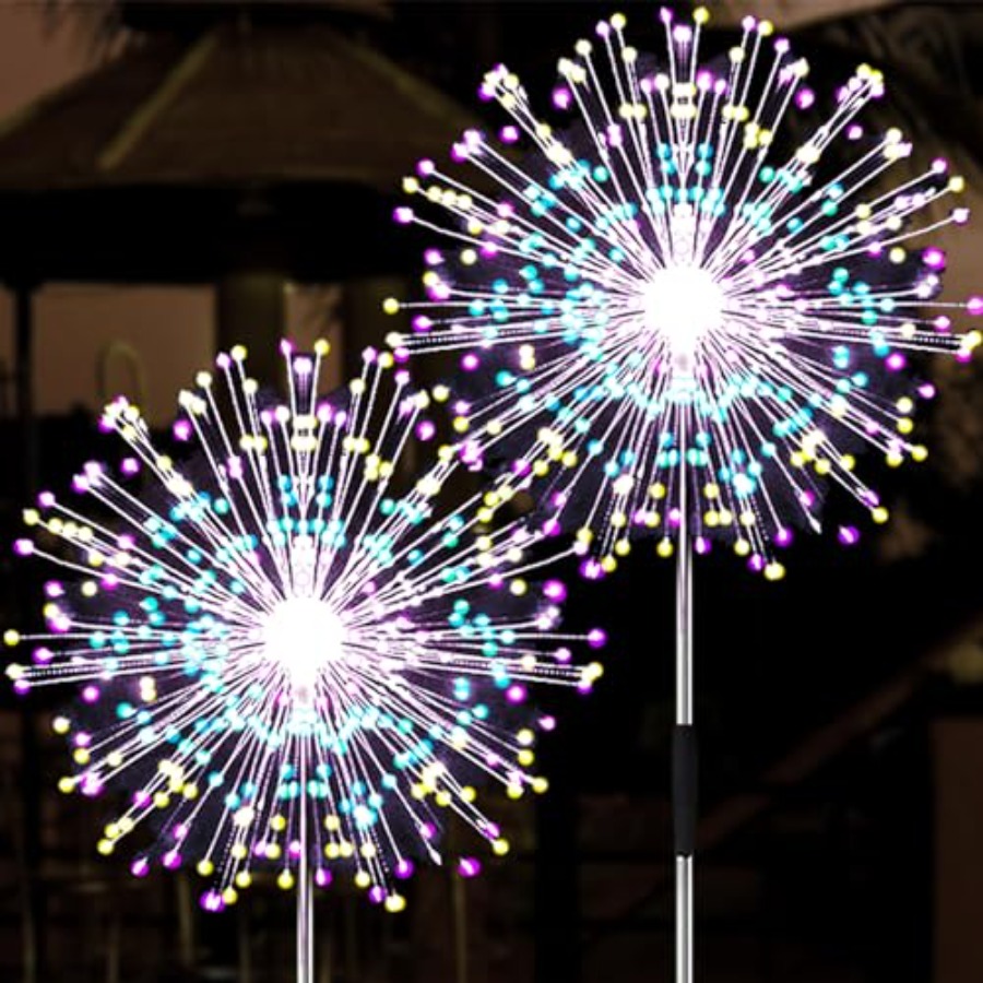 Outdoor Lighting Pathway - 태양열 불꽃놀이 조명, 다양한 조명 모드,