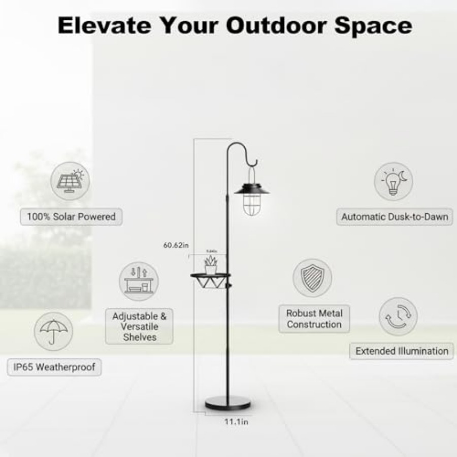 태양광 플로어 램프 겸 테이블, 60인치 야외용 셰퍼드 - Outdoor Lighting Waterproof 리뷰 및 가격