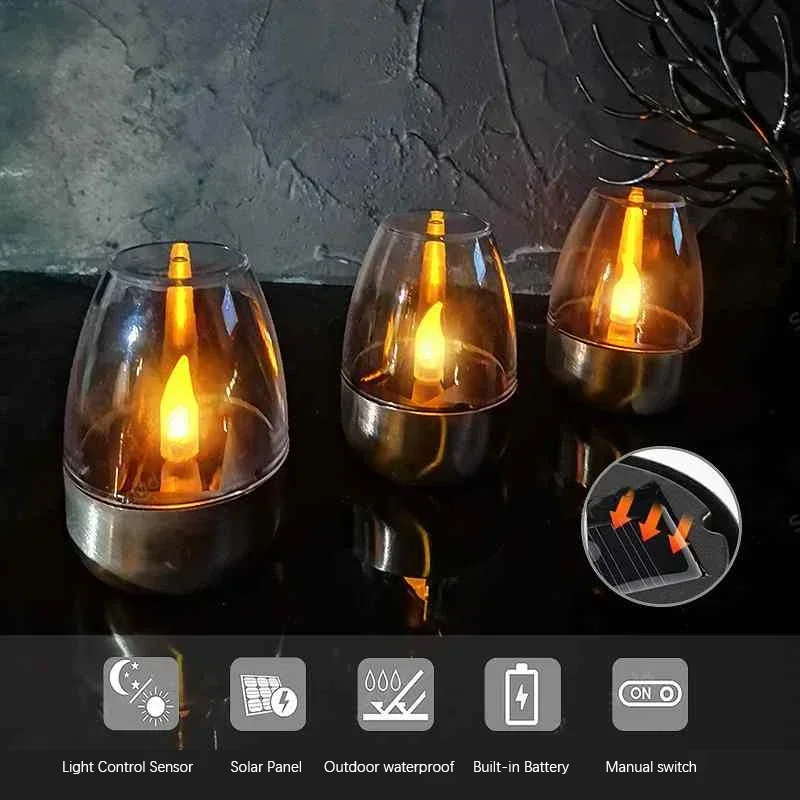 LED 태양 양초 빛 Flameless 충전식 야간 조 - Outdoor Lighting For Gazebo 리뷰 및 가격