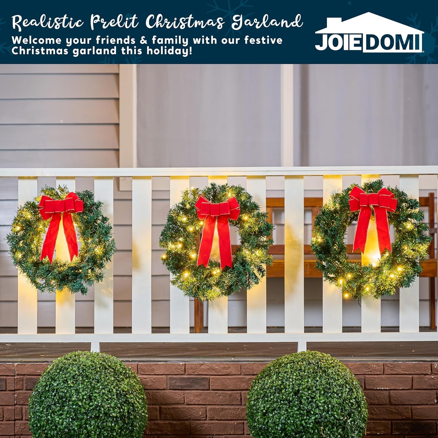 19인치 크리스마스 LED 조명 리본 장식 화환 3개  - Outdoor Lighting Battery Operated 리뷰 및 가격