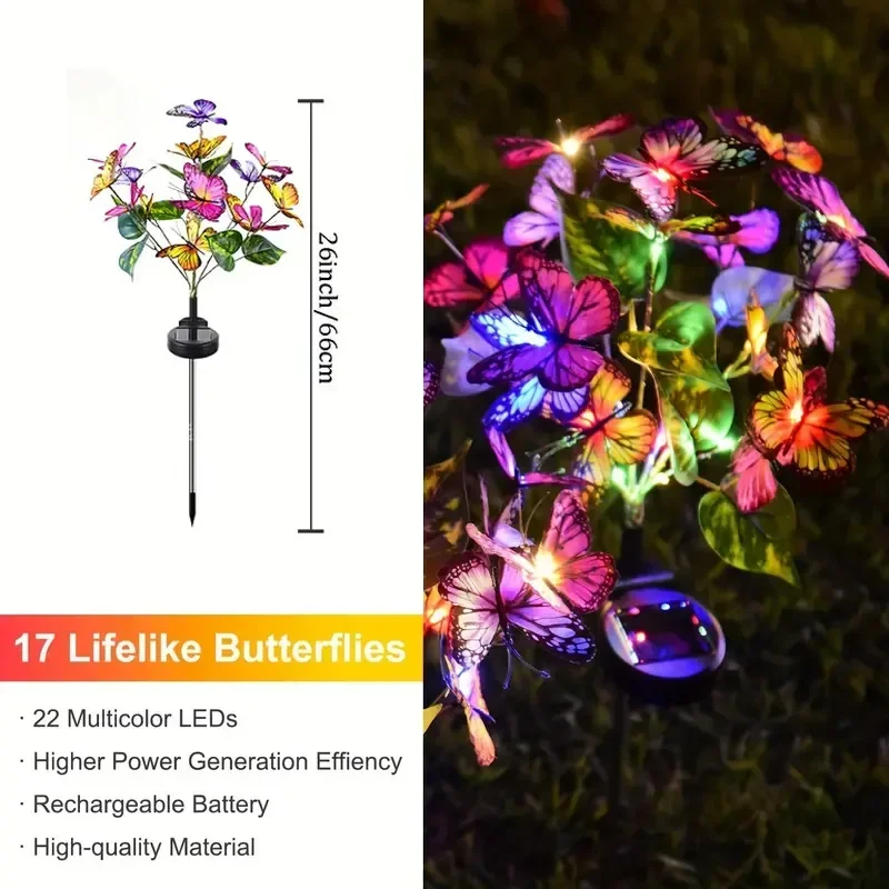 태양 LED 나비 정원 조명 마당 파티오 축제 크리스마 - Outdoor Lighting Effects 리뷰 및 가격