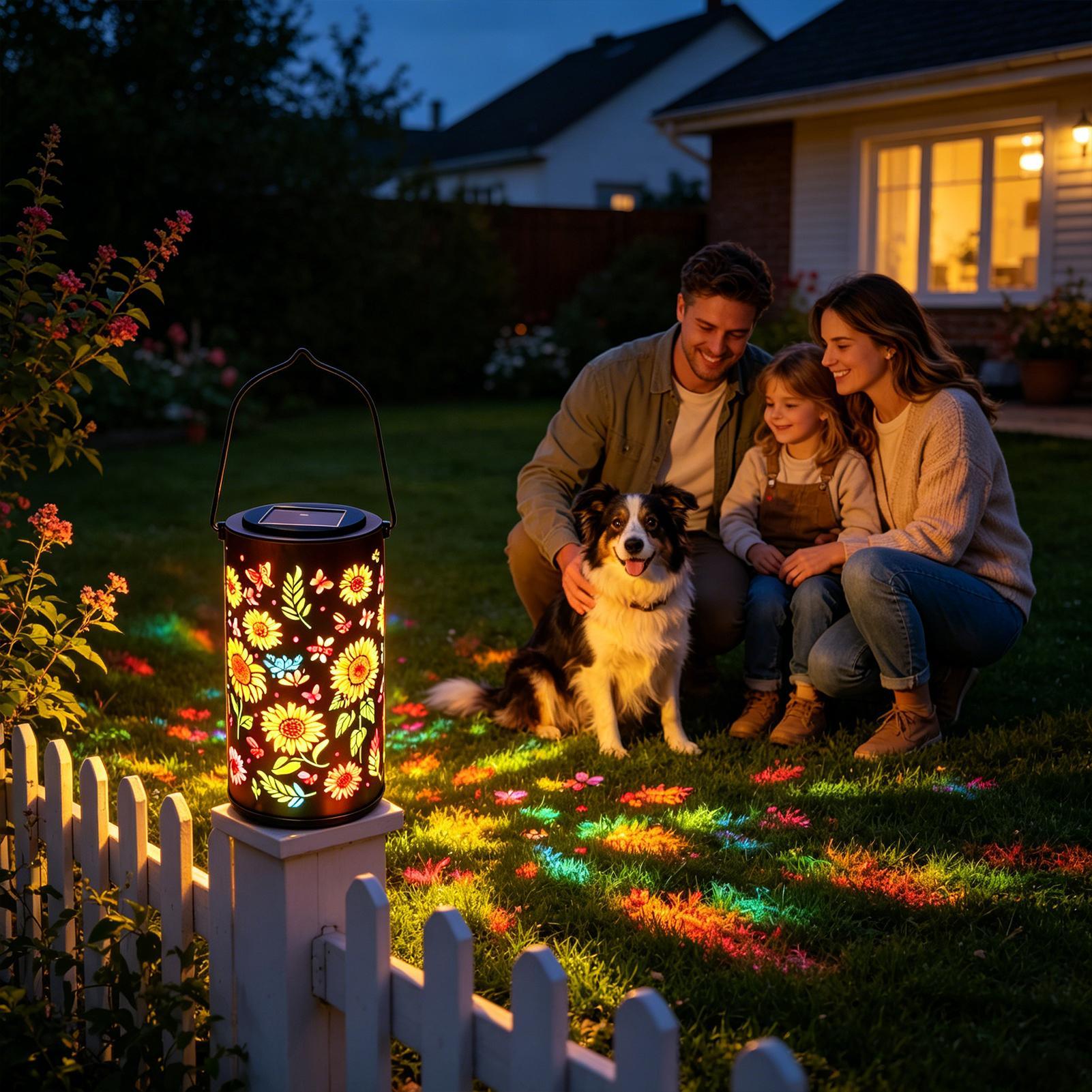 해바라기 태양광 랜턴, 방수 금속 다채로운 해바라기 태 - Outdoor Lighting For Patio 리뷰 및 가격