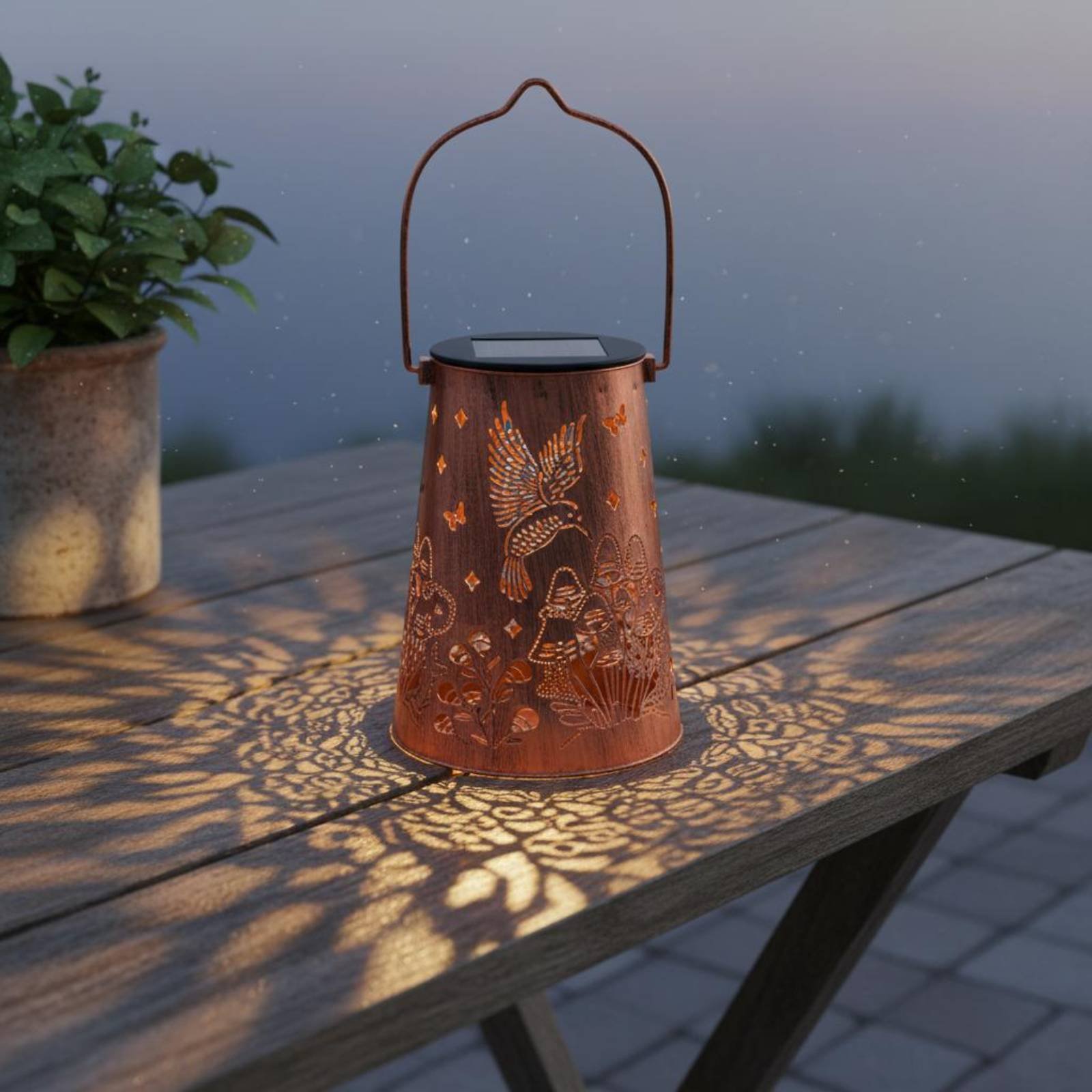 꽃무늬 정원 랜턴 패턴 정원 조명기 자동 켜짐/꺼짐 기 - Outdoor Lighting Battery Powered 리뷰 및 가격
