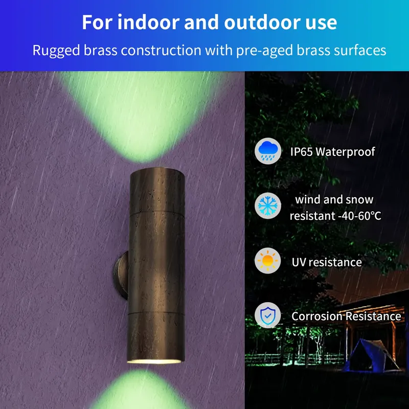 내구성 있는 황동 야외 LED 벽등 IP65 방수 디자 - Outdoor Lighting Pathway 리뷰 및 가격