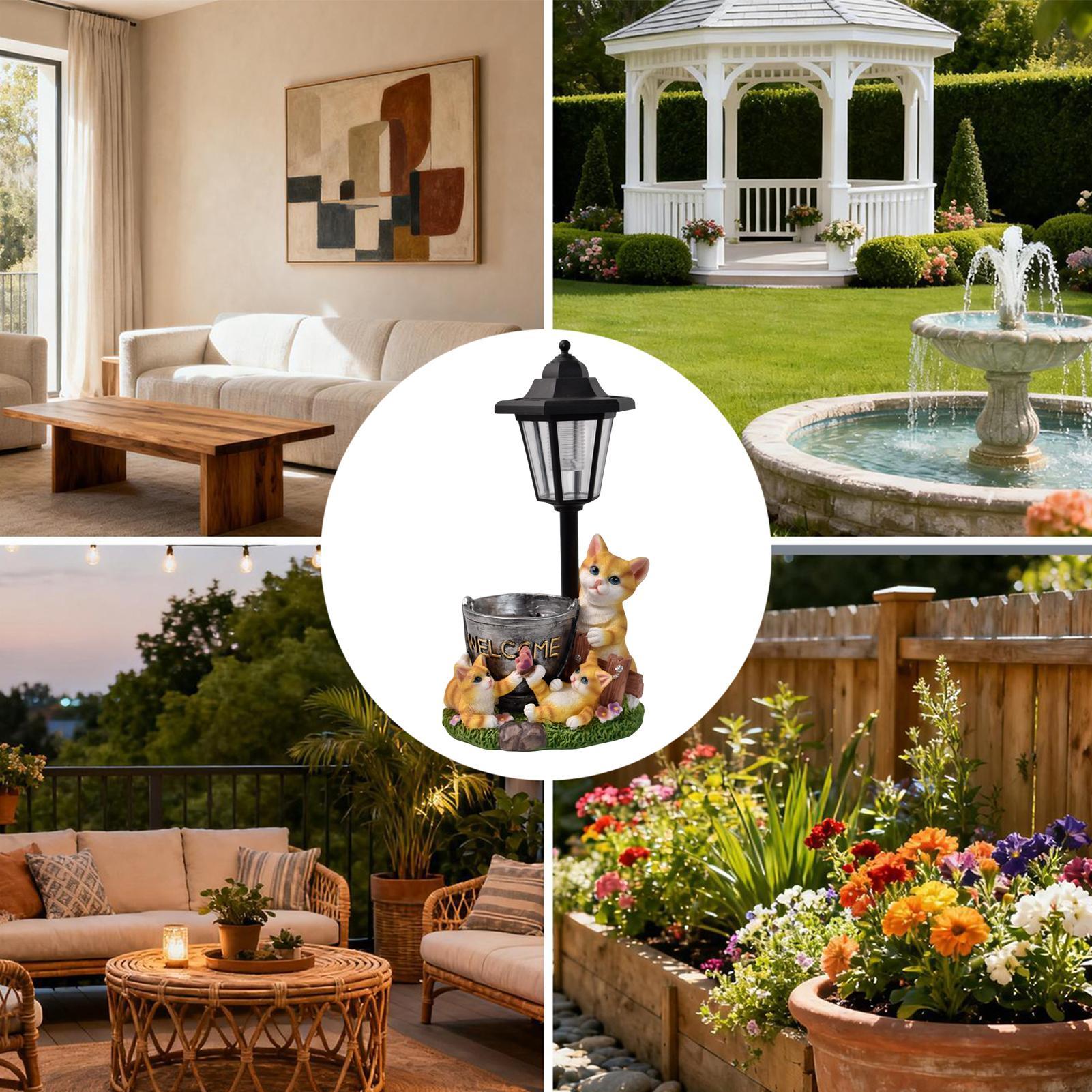 야외 정원용 태양광 고양이 조명, 고양이 모양 환영 장 - Outdoor Lighting For Patio 리뷰 및 가격