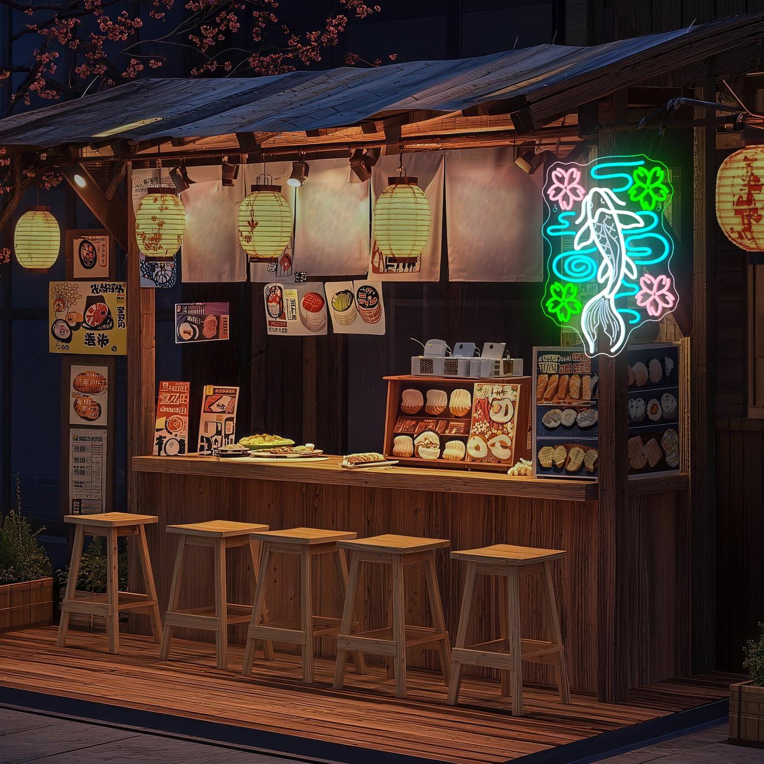 코이 물고기 모양의 네온사인, USB로 조절 가능한 밝 - Outdoor Lighting Restaurant 리뷰 및 가격