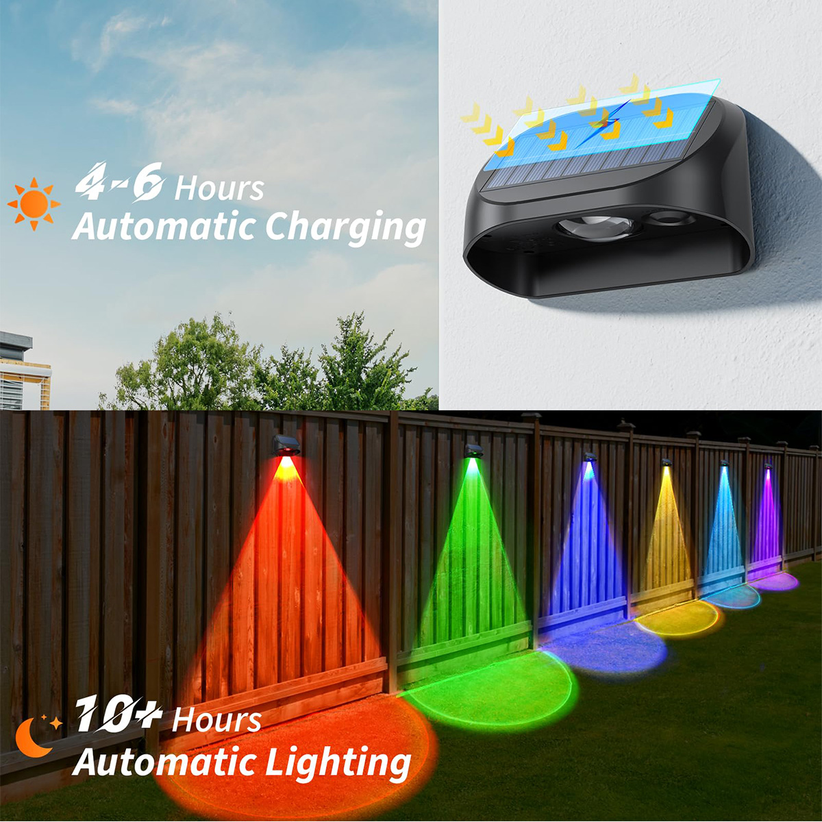태양광 벽 램프 태양광 울타리 조명, 따뜻한 흰색 RG - Outdoor Lighting Deck 리뷰 및 가격