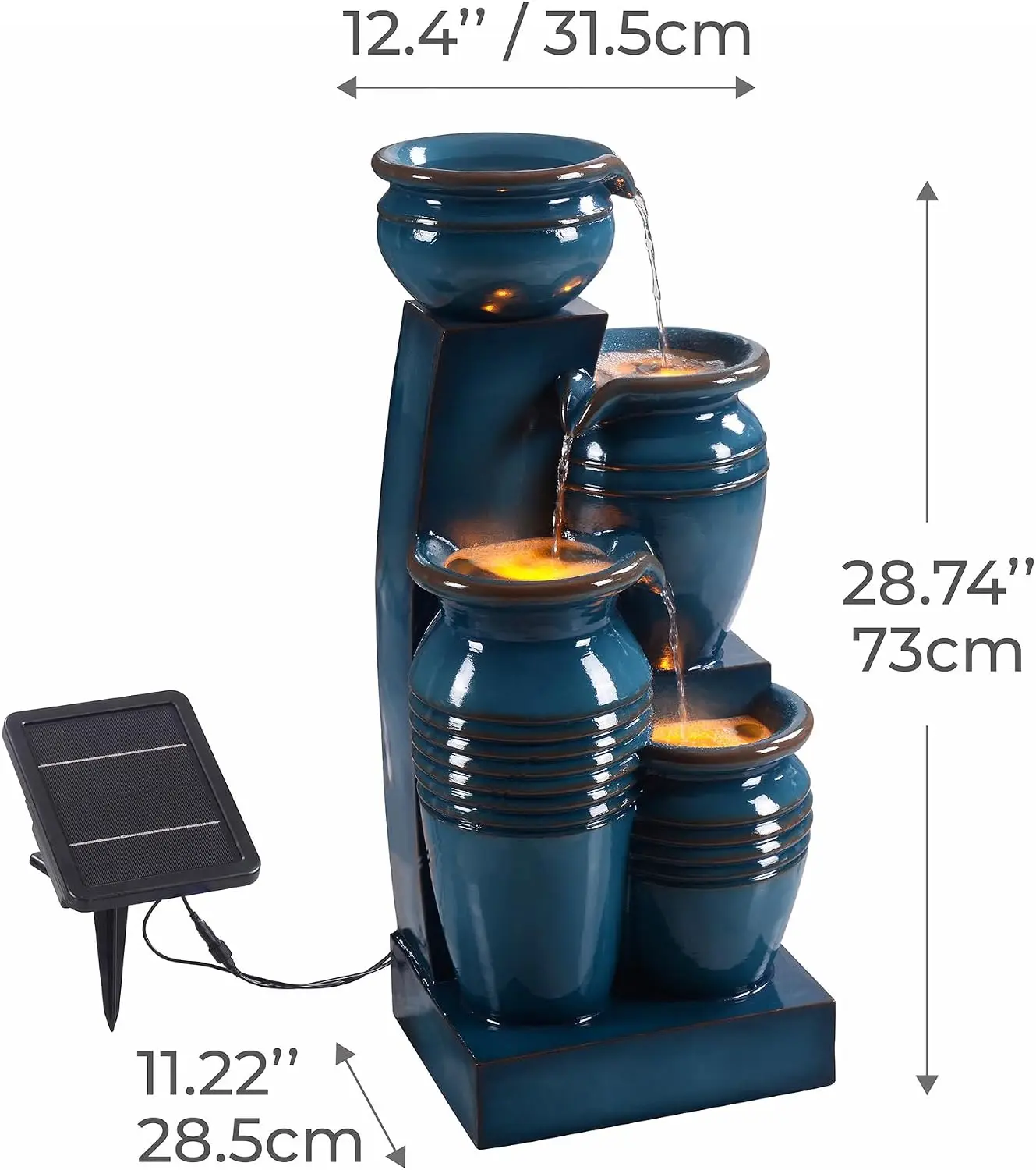 28.7인치 4단 계단식 볼형 태양광 분수(야외 생활  - Outdoor Lighting For Gazebo 리뷰 및 가격