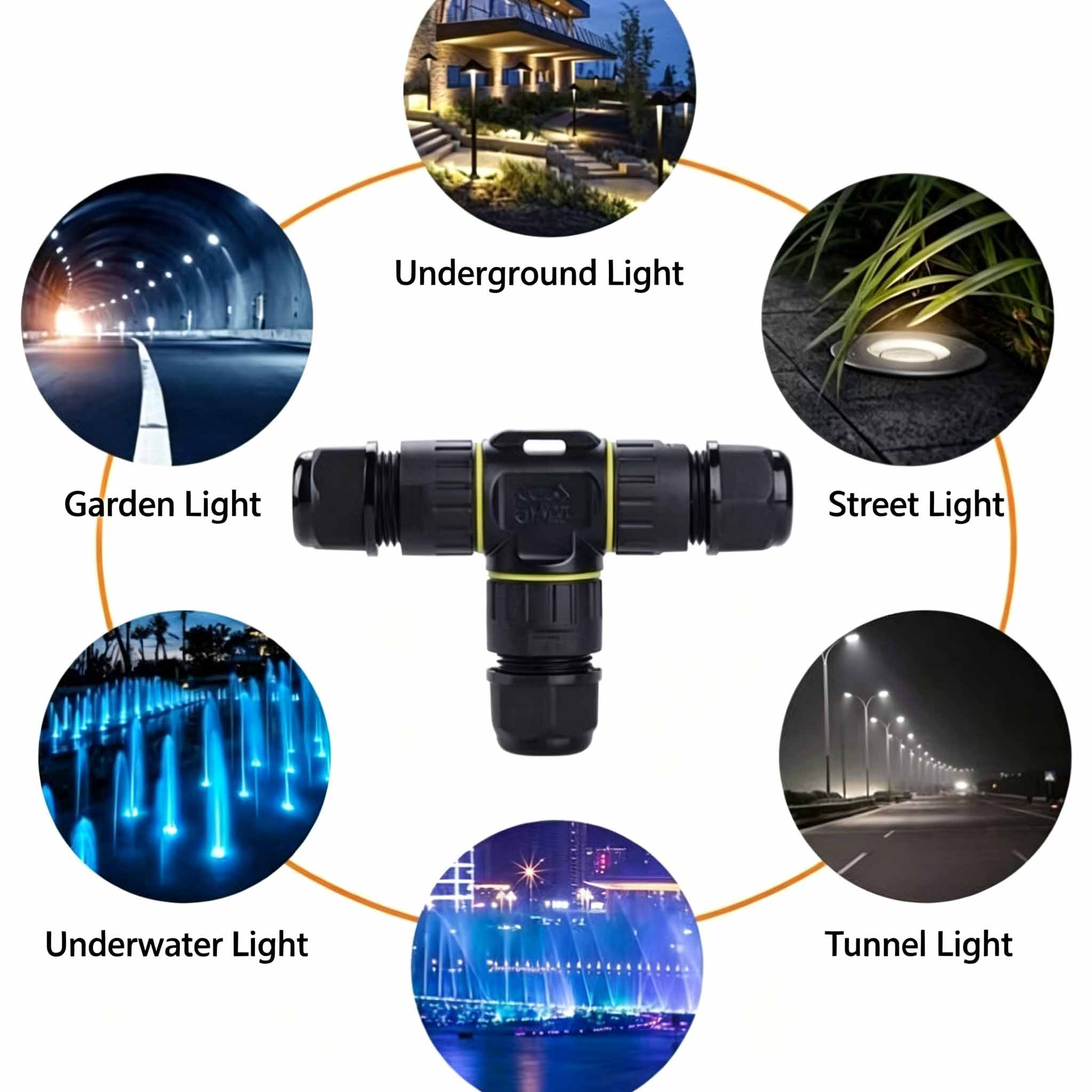 IP68 방수 T형 케이블 커넥터 3방향 분기형 야외  - Outdoor Lighting Connectors 리뷰 및 가격