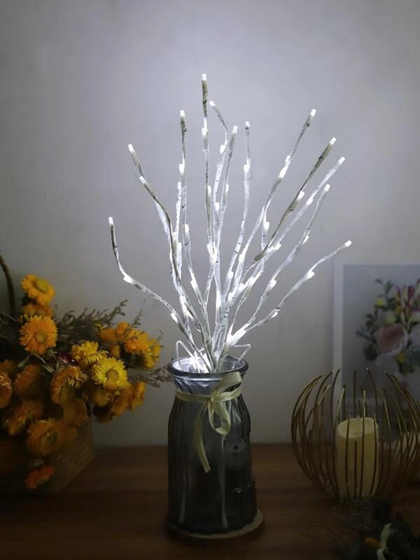 배터리 구동 1PC 흰색 자작나무 가지 조명 20LED - Outdoor Lighting Battery Powered 리뷰 및 가격