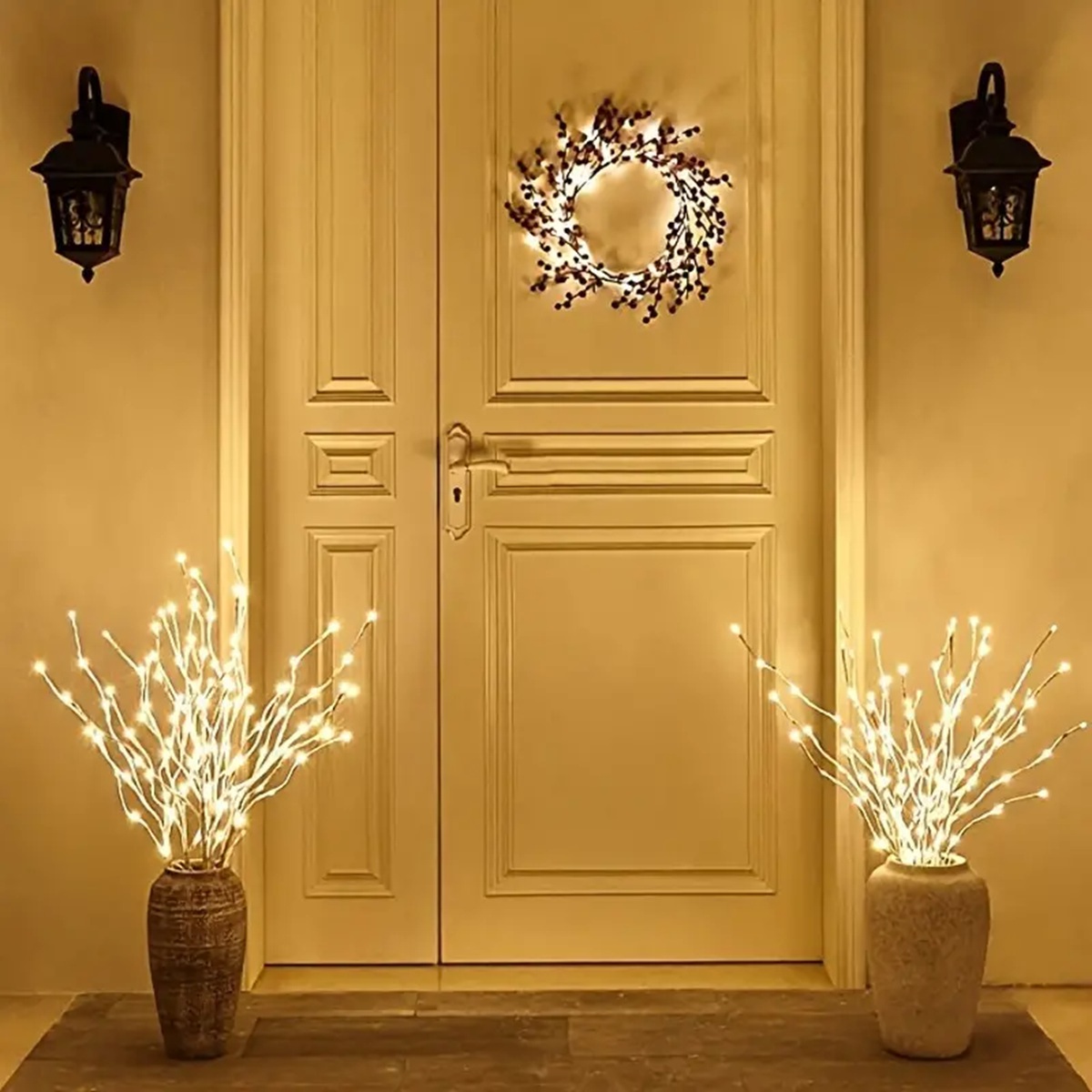 배터리 구동 1PC 흰색 자작나무 가지 조명 20LED - Outdoor Lighting Battery Powered 리뷰 및 가격