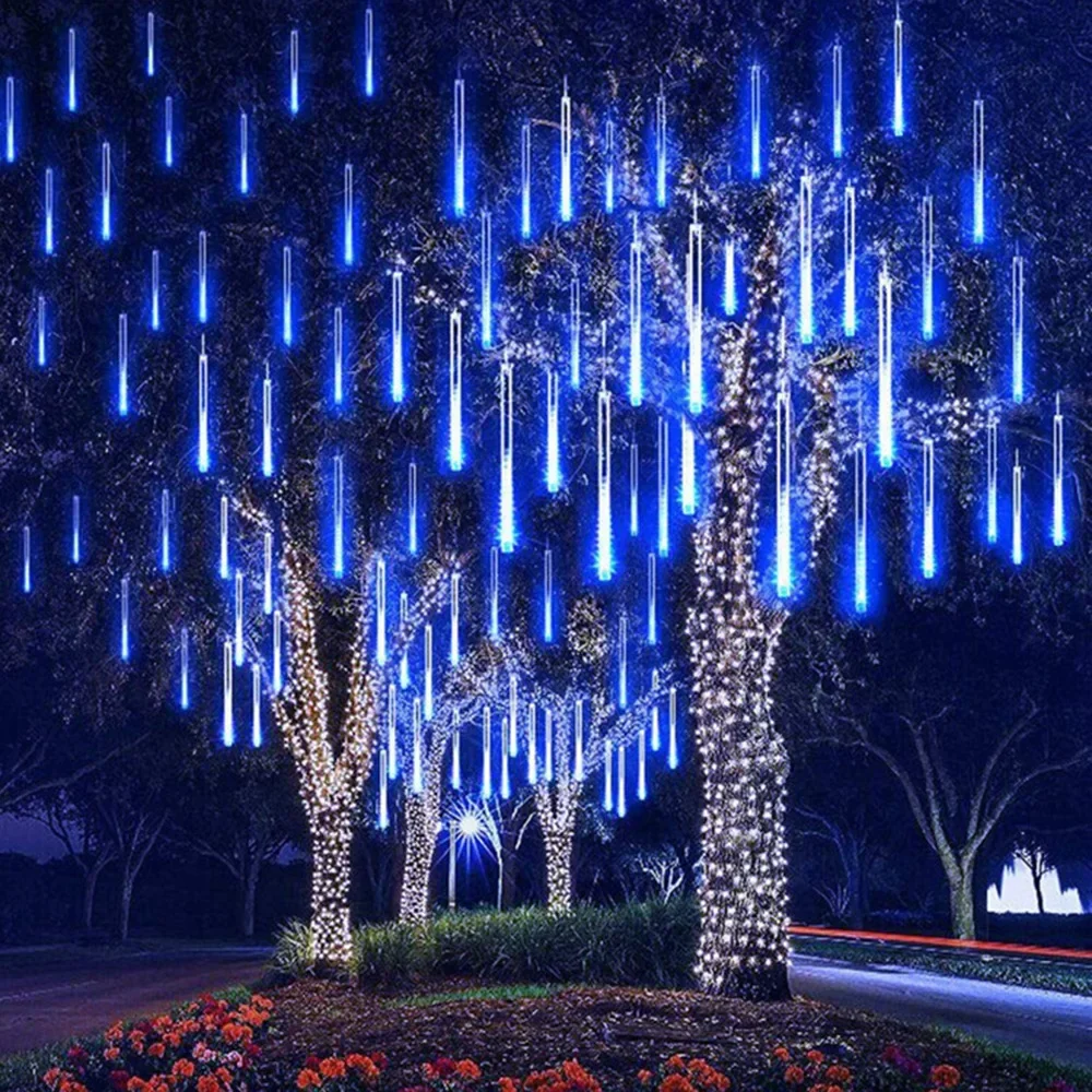 방수 유성우 비 LED 스트링 조명, 야외 휴일 크리스 - Outdoor Lighting Effects 리뷰 및 가격