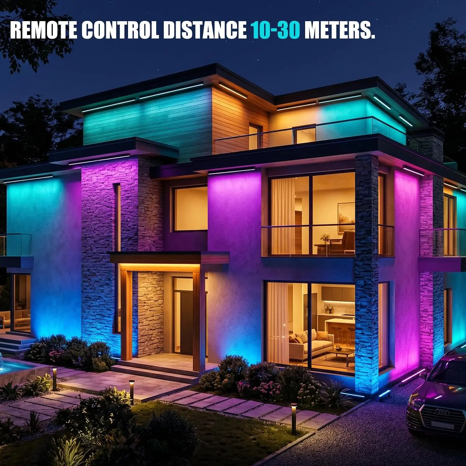 2팩 RGB 벽면 조명 100W 야외용 LED 라이트  - Outdoor Lighting Remote Control 리뷰 및 가격