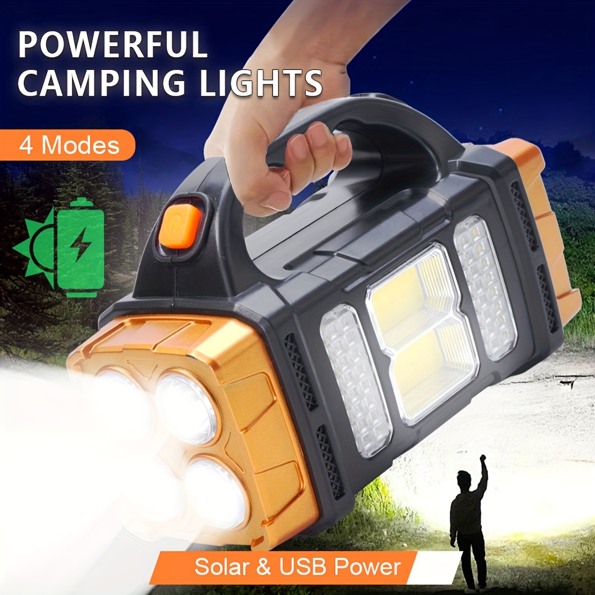 새로운 업그레이드 충전식 고출력 태양광 LED 손전등, - Outdoor Lighting House 리뷰 및 가격