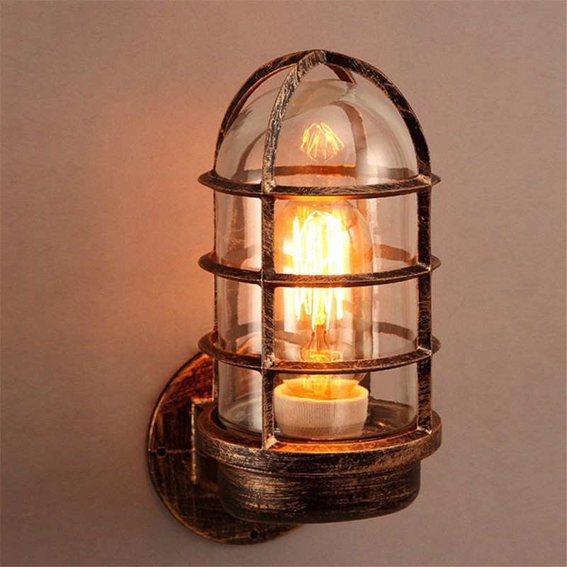 빈티지 로프트 케이지 인더스트리얼 스타일 벽등, 배경  - Outdoor Lighting Restaurant 리뷰 및 가격