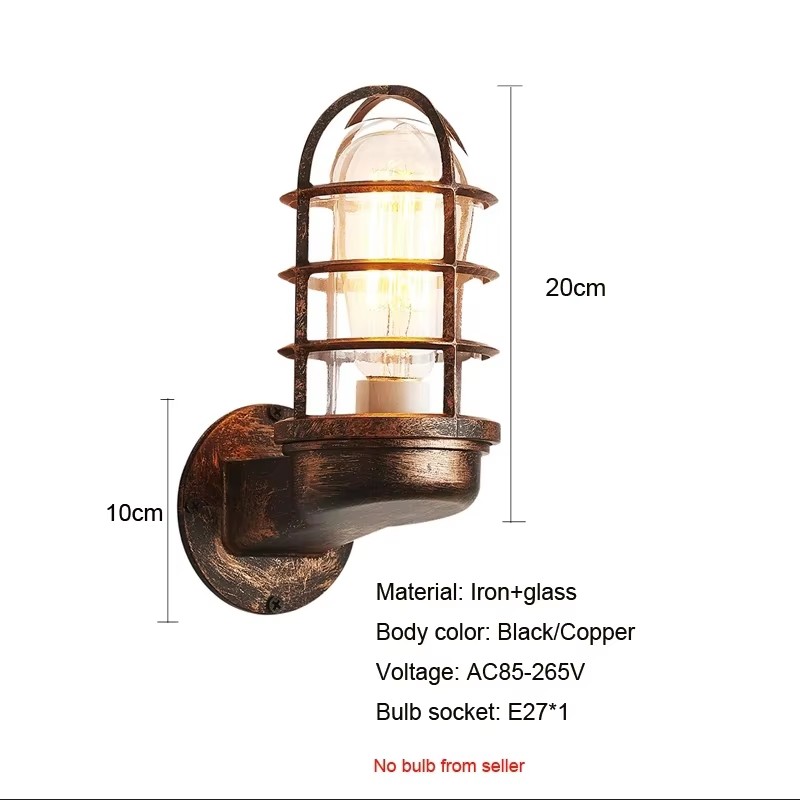 빈티지 로프트 케이지 인더스트리얼 스타일 벽등, 배경  - Outdoor Lighting Restaurant 리뷰 및 가격