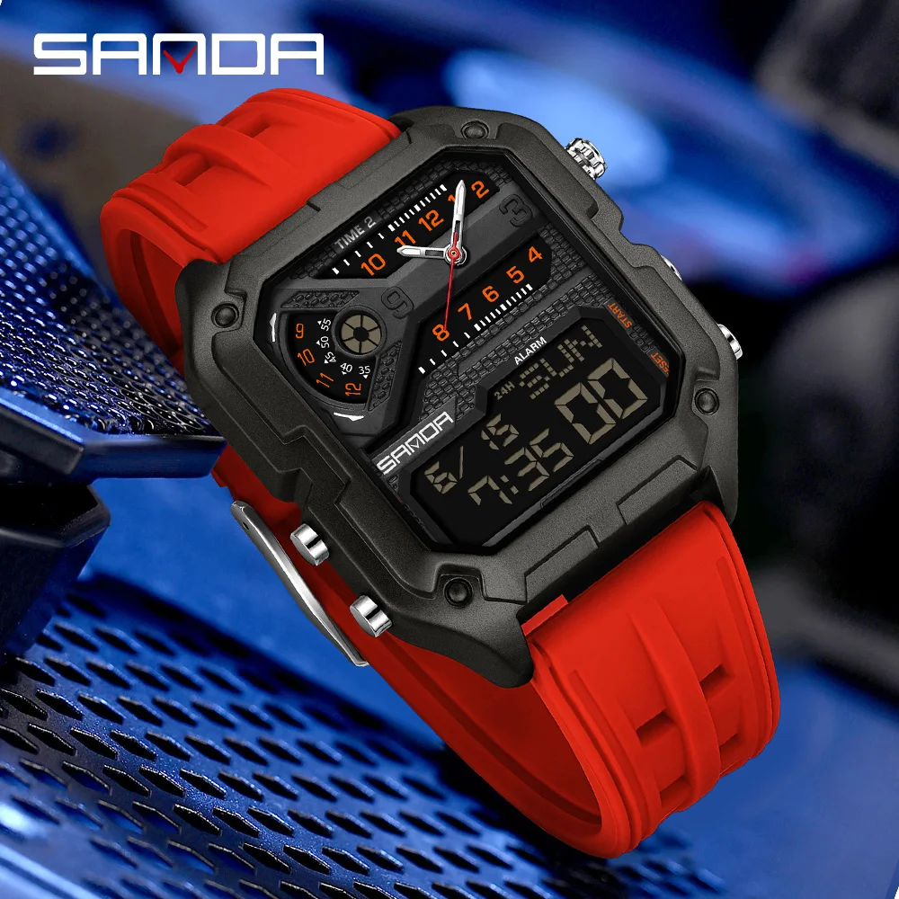 SANDA 6278 다기능 사각형 패션 전자 시계 탑  - Outdoor Lighting Deck 리뷰 및 가격