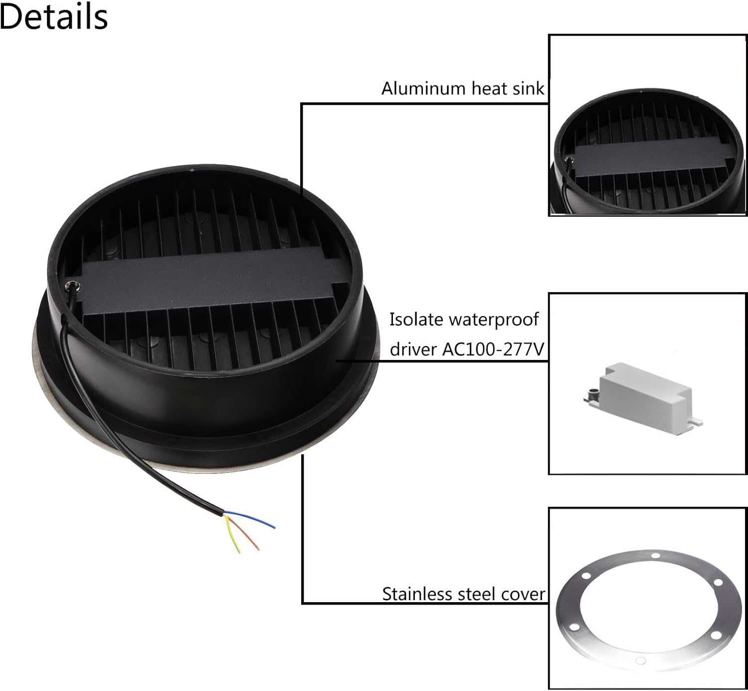 18W 실외 지상 조명, 직경 8인치, 방수 IP67  - Outdoor Lighting Voltage 리뷰 및 가격