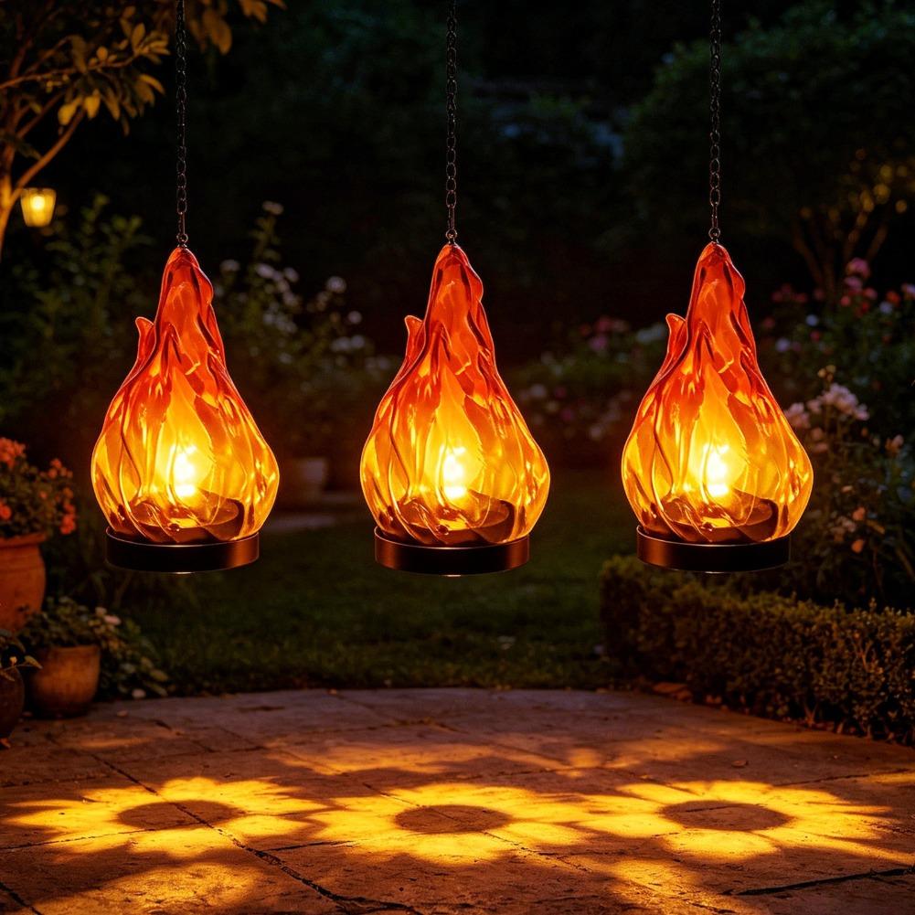 태양열 불꽃 모양 걸이형 랜턴 조명 IP65 방수 깜빡 - Outdoor Lighting For Patio 리뷰 및 가격