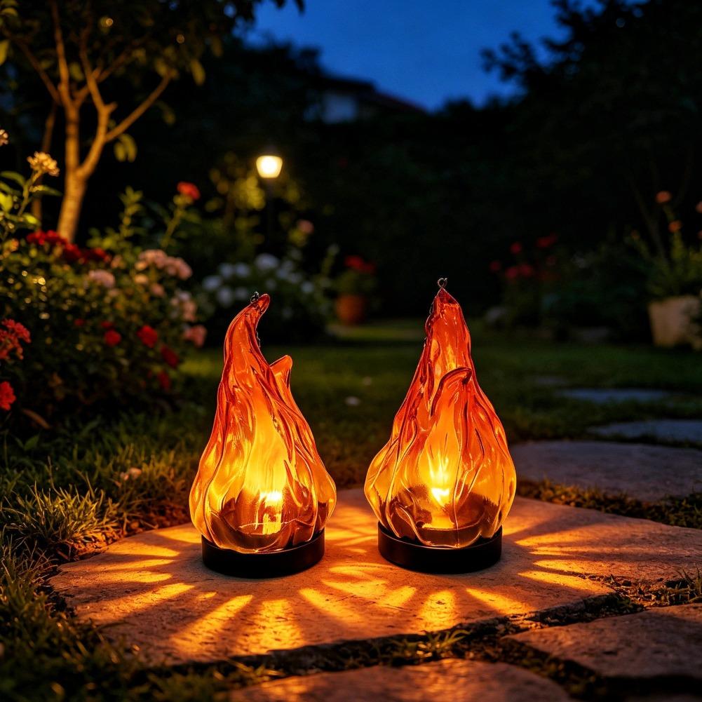 태양열 불꽃 모양 걸이형 랜턴 조명 IP65 방수 깜빡 - Outdoor Lighting For Patio 리뷰 및 가격