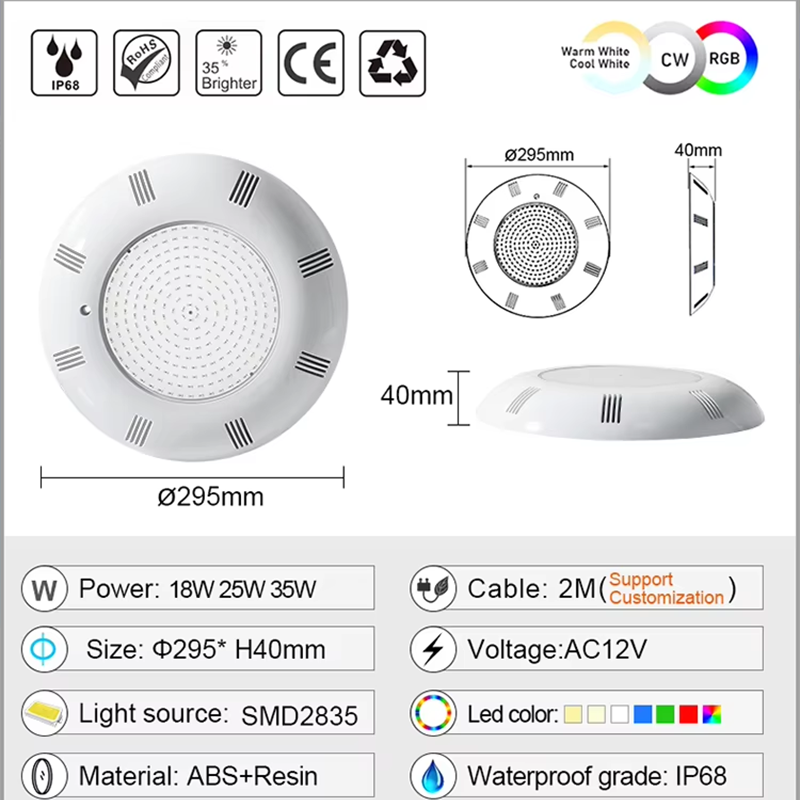 최신 전체 수지 채워진 295mm 12V 수영장 Led - Pond Light Submersible 리뷰 및 가격
