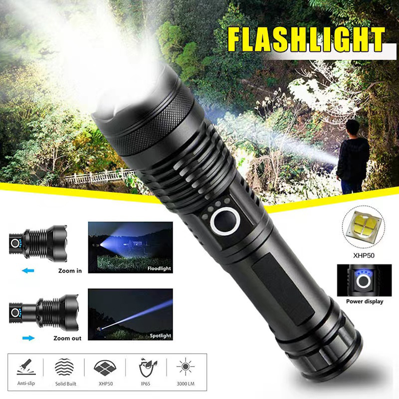 고출력 XHP70 LED 손전등 USB-C 충전식 토치 - Outdoor Lighting House 리뷰 및 가격